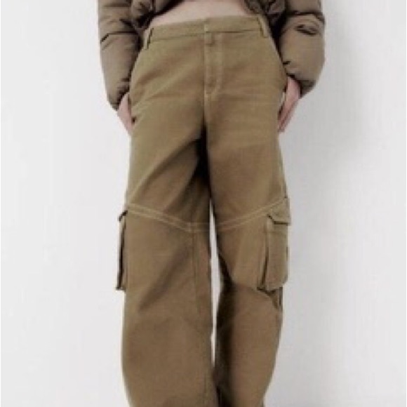 NWT Zara Full Length Cargo Khaki Pants Bloggers fav. - Picture 7 of 7